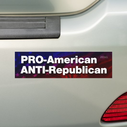 Pro-Amerikaans, anti-republikeins Bumpersticker (Op auto)