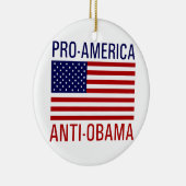 PRO-AMERIKAANSE ANTI-OBAMA KERAMISCH ORNAMENT (Rechts)
