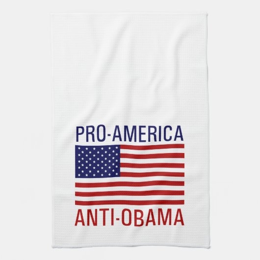 PRO-AMERIKAANSE ANTI-OBAMA THEEDOEK (Verticaal)