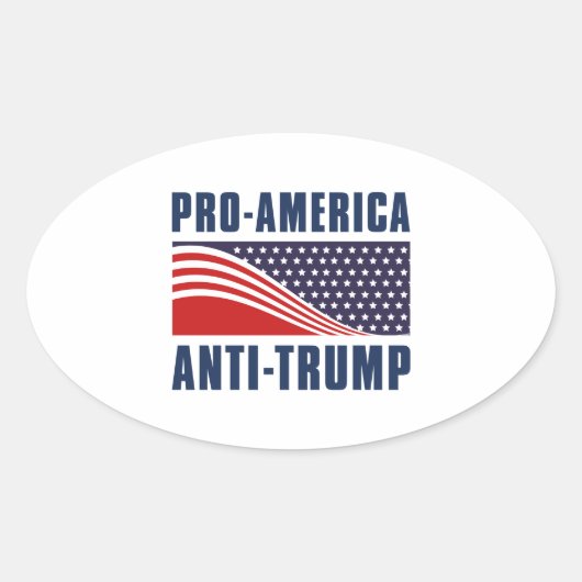 Pro-Amerikaanse antitrump Ovale Sticker (Voorkant)