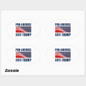 Pro-Amerikaanse antitrump Ovale Sticker (Vel)