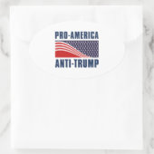 Pro-Amerikaanse antitrump Ovale Sticker (Tas)