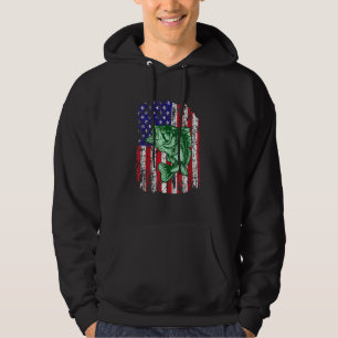 Pro Bass Gevist Amerikaanse vlag Angler Visser 4t Hoodie