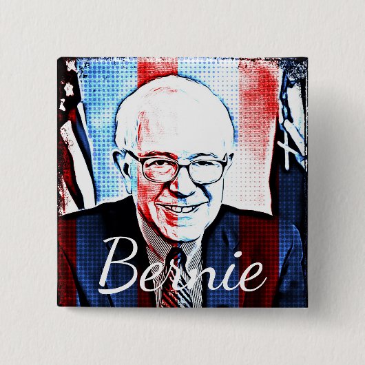Pro Bernie Sanders Ondersteuning Digitale Kunst Bu Vierkante Button 5,1 Cm (Voorkant)
