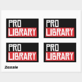 PRO-BIBLIOTHEEK RECHTHOEKIGE STICKER (Vel)