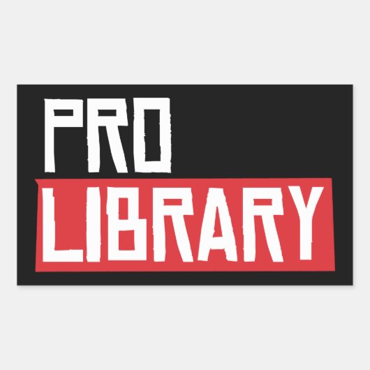 PRO-BIBLIOTHEEK RECHTHOEKIGE STICKER (Voorkant)