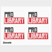 PRO-BIBLIOTHEEK RECHTHOEKIGE STICKER (Vel)