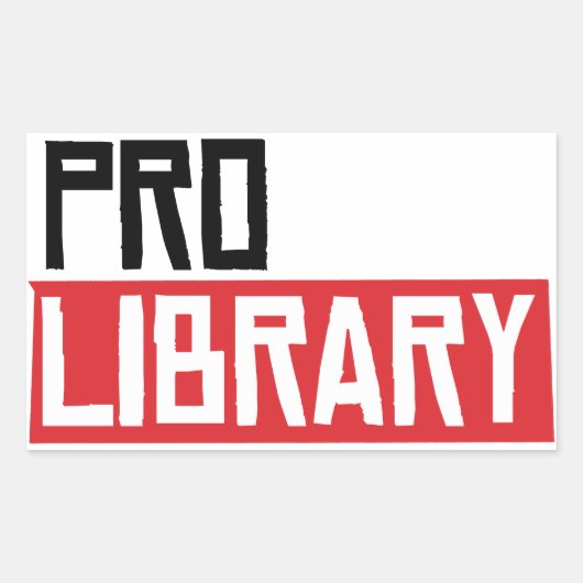 PRO-BIBLIOTHEEK RECHTHOEKIGE STICKER (Voorkant)