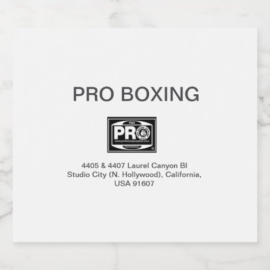 PRO BOKSEN LIKEURFLES ETIKET (Enkel label)