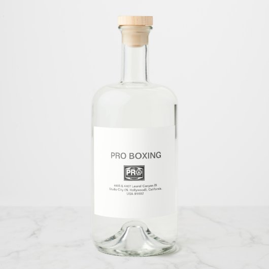 PRO BOKSEN LIKEURFLES ETIKET (Voorkant)
