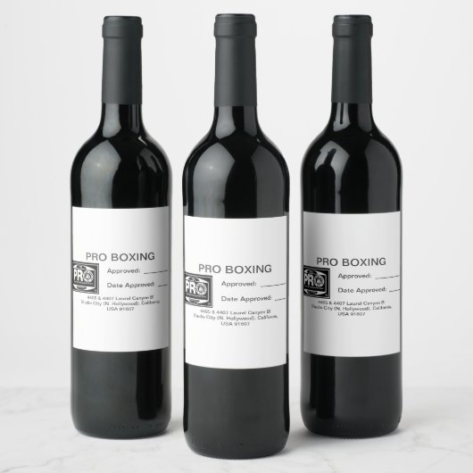 PRO BOKSEN WIJN ETIKET (Flessen)