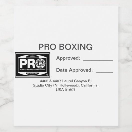 PRO BOKSEN WIJN ETIKET (Enkel label)