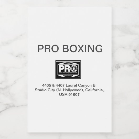 PRO BOKSEN WIJN ETIKET (Enkel label)