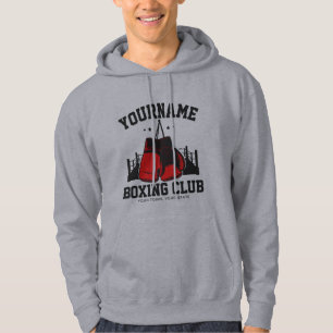 Pro bokser ADD NAME Rode Bokshandschoenen Boksen R Hoodie