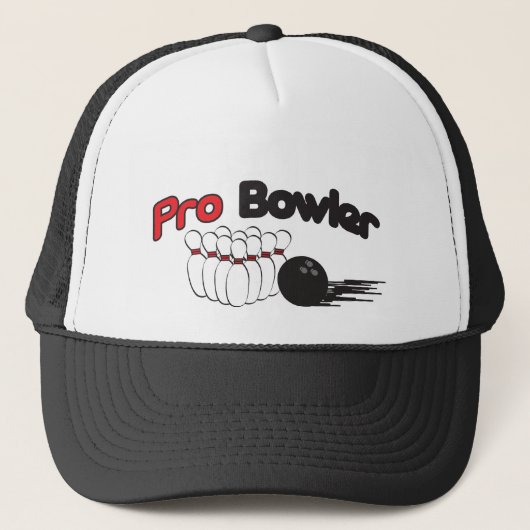Pro Bowler Bowling 🎳 Pin and Ball Trucker Pet (Voorkant)