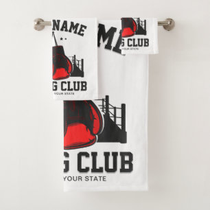 Pro Boxer ADD NAME Rode Handschoenen Boksen Ring T Bad Handdoek