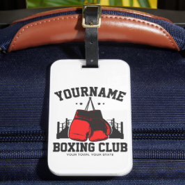 Pro Boxer ADD NAME Rode Handschoenen Boksen Ring T Bagagelabel