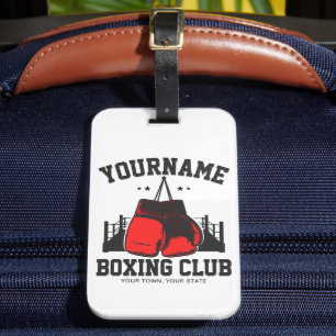 Pro Boxer ADD NAME Rode Handschoenen Boksen Ring T Bagagelabel