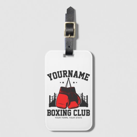 Pro Boxer ADD NAME Rode Handschoenen Boksen Ring T Bagagelabel (Voorkant (verticaal))
