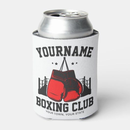 Pro Boxer ADD NAME Rode Handschoenen Boksen Ring T Blikjeskoeler (Blikje Voorkant)