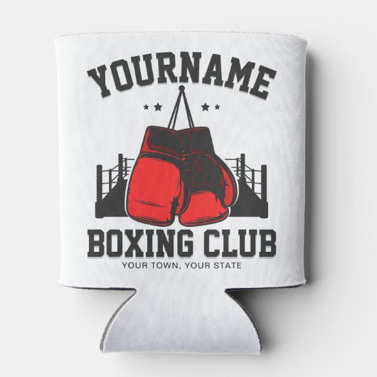 Pro Boxer ADD NAME Rode Handschoenen Boksen Ring T Blikjeskoeler (Achterkant)