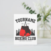 Pro Boxer ADD NAME Rode Handschoenen Boksen Ring T Briefkaart (Staand voorkant)