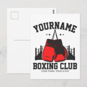 Pro Boxer ADD NAME Rode Handschoenen Boksen Ring T Briefkaart (Voorkant / Achterkant)