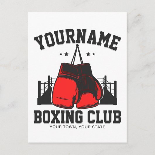Pro Boxer ADD NAME Rode Handschoenen Boksen Ring T Briefkaart (Voorkant)