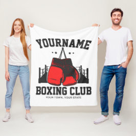 Pro Boxer ADD NAME Rode Handschoenen Boksen Ring T Fleece Deken