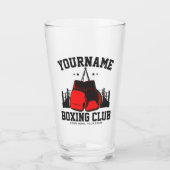 Pro Boxer ADD NAME Rode Handschoenen Boksen Ring T Glas (Voorkant)