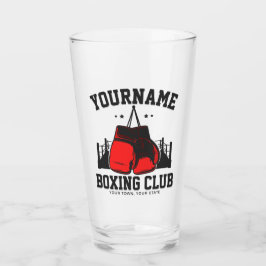 Pro Boxer ADD NAME Rode Handschoenen Boksen Ring T Glas