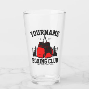 Pro Boxer ADD NAME Rode Handschoenen Boksen Ring T Glas