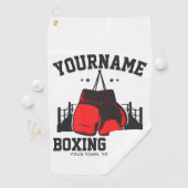 Pro Boxer ADD NAME Rode Handschoenen Boksen Ring T Golfhanddoek (Insitu)