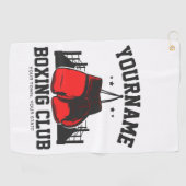 Pro Boxer ADD NAME Rode Handschoenen Boksen Ring T Golfhanddoek (Horizontaal)
