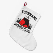 Pro Boxer ADD NAME Rode Handschoenen Boksen Ring T Grote Kerstsok (Voorkant (Hangend))