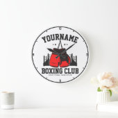 Pro Boxer ADD NAME Rode Handschoenen Boksen Ring T Grote Klok (Huis)