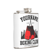 Pro Boxer ADD NAME Rode Handschoenen Boksen Ring T Heupfles (Rechts)