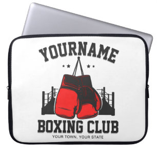 Pro Boxer ADD NAME Rode Handschoenen Boksen Ring T Laptop Sleeve