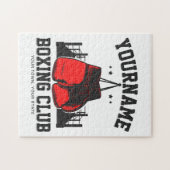 Pro Boxer ADD NAME Rode Handschoenen Boksen Ring T Legpuzzel (Horizontaal)