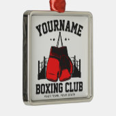 Pro Boxer ADD NAME Rode Handschoenen Boksen Ring T Metalen Ornament (Rechts)