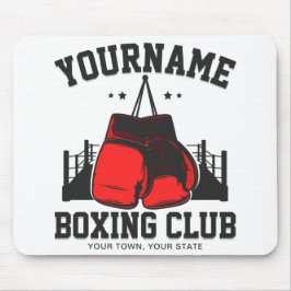 Pro Boxer ADD NAME Rode Handschoenen Boksen Ring T Muismat