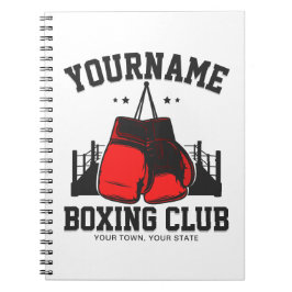 Pro Boxer ADD NAME Rode Handschoenen Boksen Ring T Notitieboek