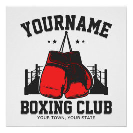 Pro Boxer ADD NAME Rode Handschoenen Boksen Ring T Perfect Poster