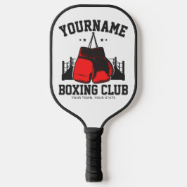 Pro Boxer ADD NAME Rode Handschoenen Boksen Ring T Pickleball Paddle