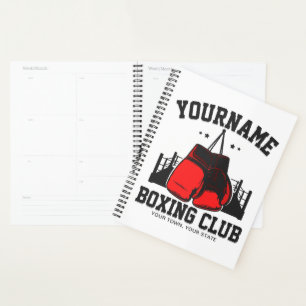 Pro Boxer ADD NAME Rode Handschoenen Boksen Ring T Planner