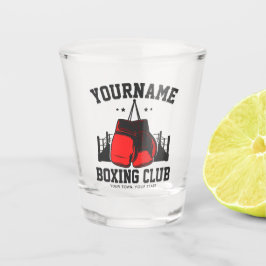 Pro Boxer ADD NAME Rode Handschoenen Boksen Ring T Shot Glas