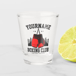 Pro Boxer ADD NAME Rode Handschoenen Boksen Ring T Shot Glas