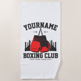 Pro Boxer ADD NAME Rode Handschoenen Boksen Ring T Strandlaken