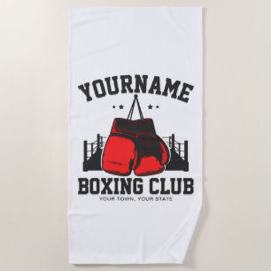 Pro Boxer ADD NAME Rode Handschoenen Boksen Ring T Strandlaken