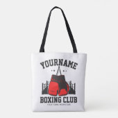 Pro Boxer ADD NAME Rode Handschoenen Boksen Ring T Tote Bag (Achterkant)